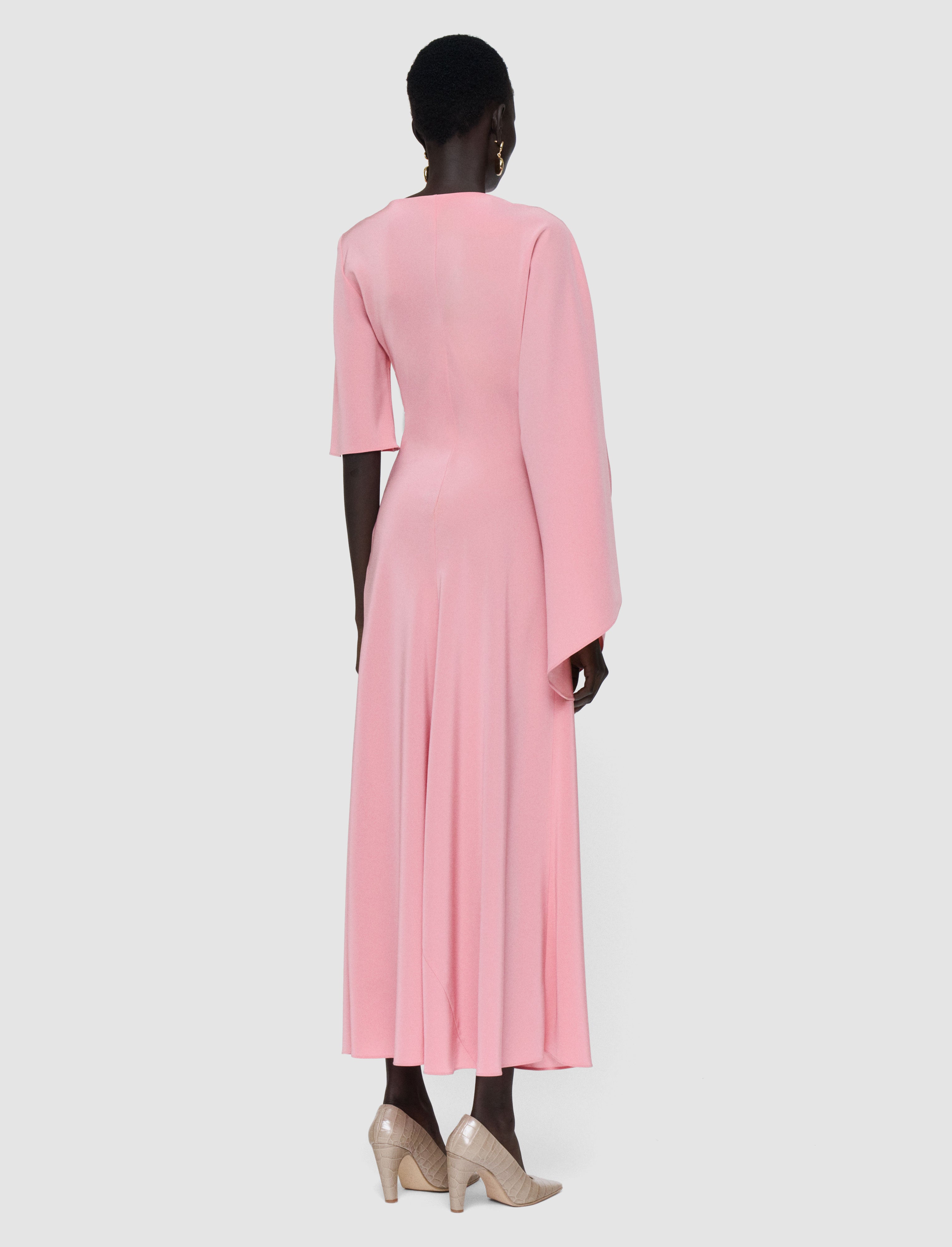 pink twill dress Rosa Scalloped Button Twill Mini Dress