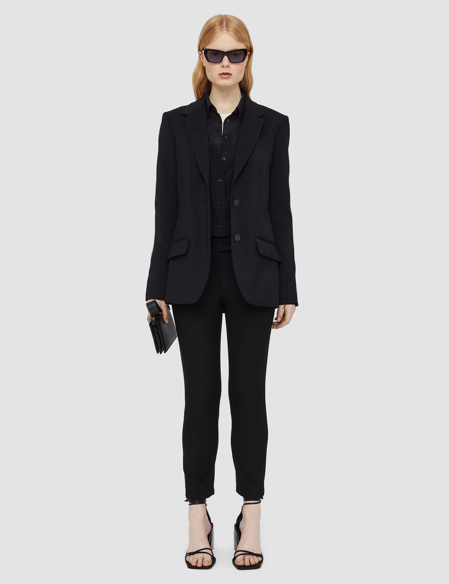 Black Tailoring Wool Stretch Jackie Jacket - Joseph