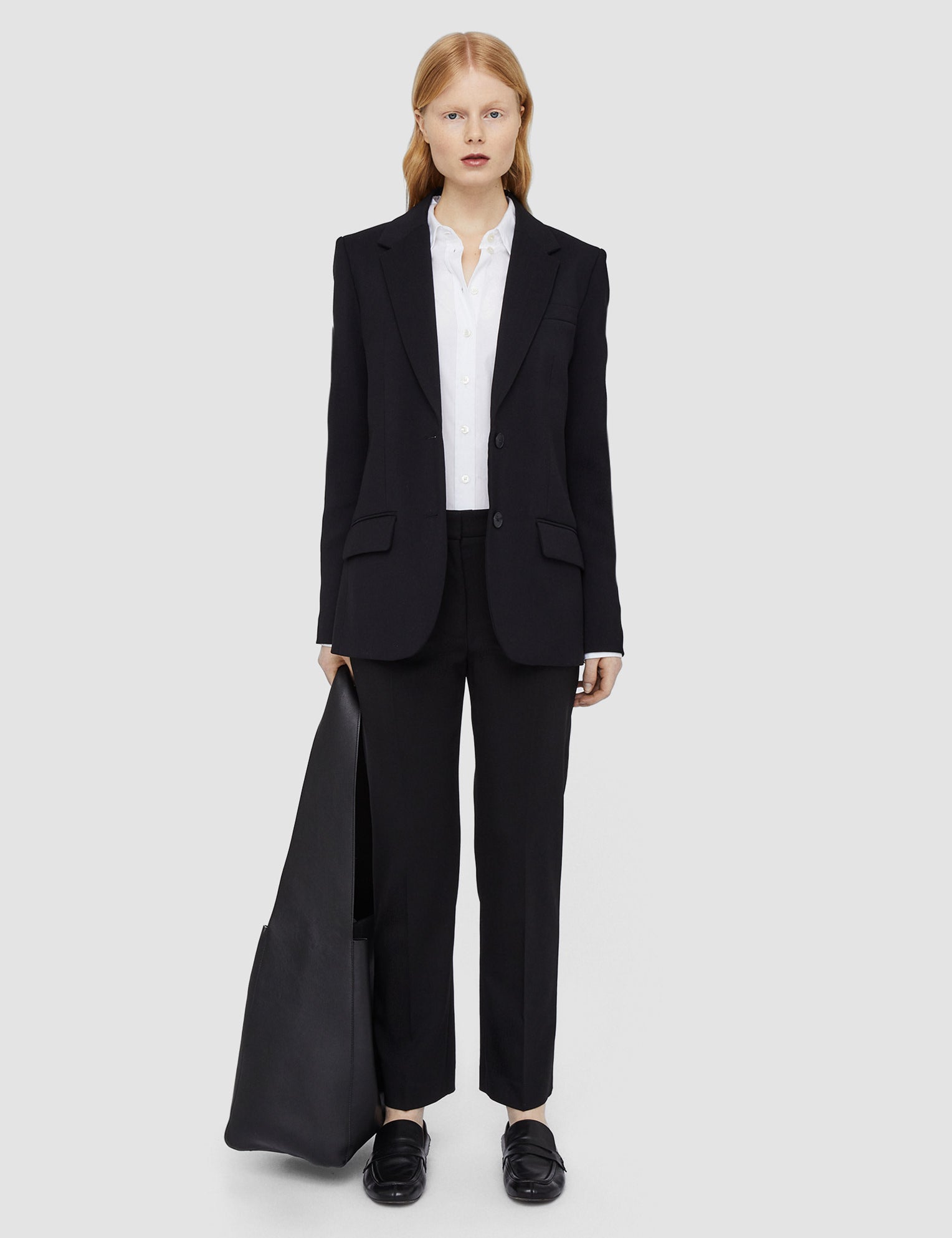 Black Tailoring Wool Stretch Coleman Trousers - Joseph