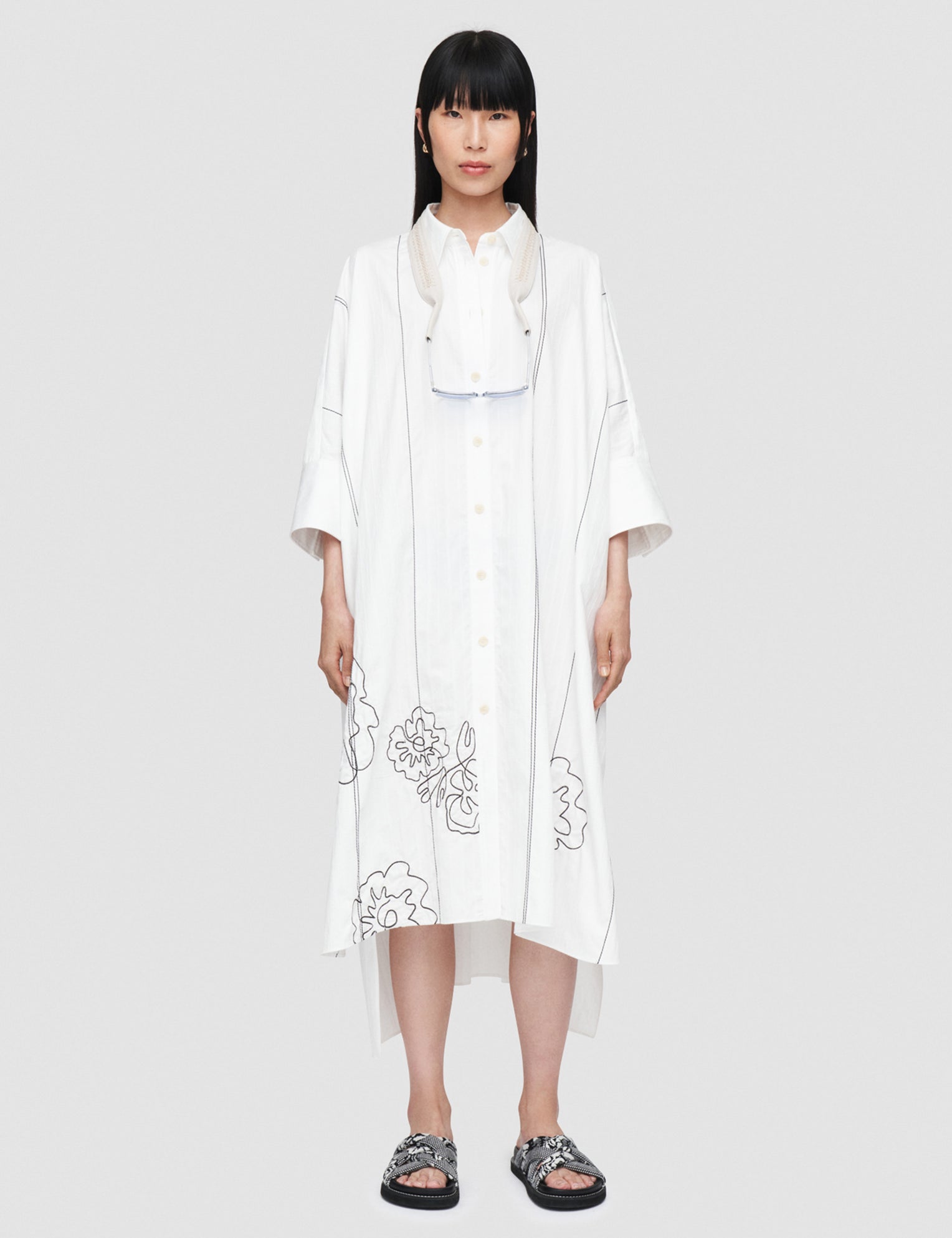 White Floral Cotton Dania Dress - Joseph