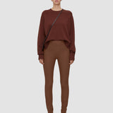 Brown Gabardine Stretch Leggings - Joseph