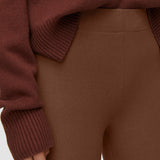 Brown Gabardine Stretch Leggings - Joseph