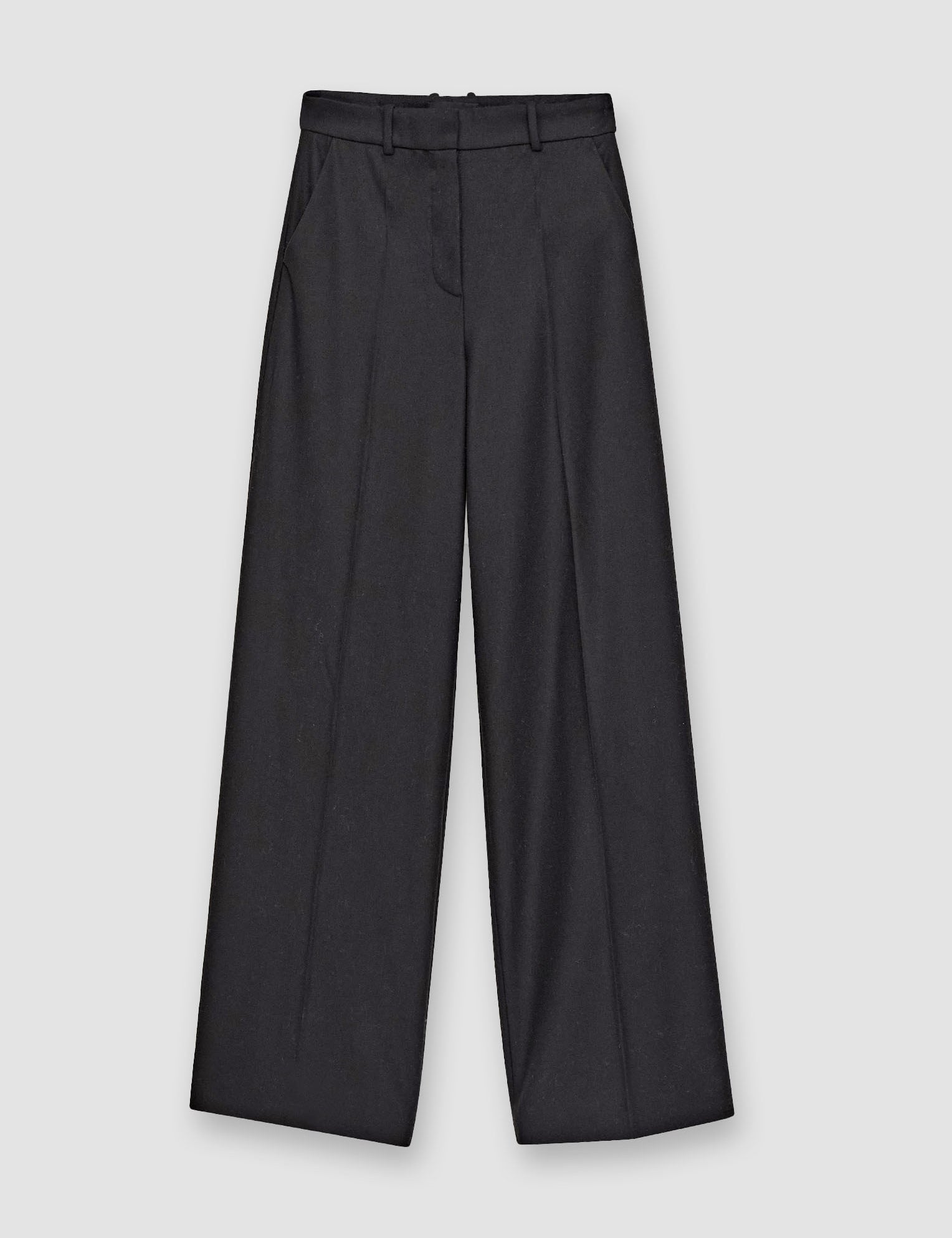 Black Flannel Stretch Alana Trousers - Joseph