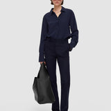 Blue Gabardine Stretch Coleman Long Trousers - Joseph