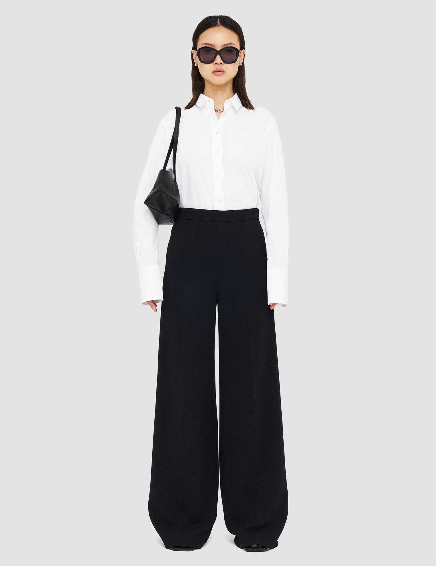 Black Alane Comfort Cady Trousers - Joseph