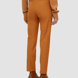 Brown Coleman Gabardine Stretch Trousers - Joseph