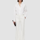 White Tafira Gabardine Stretch Trousers - Joseph