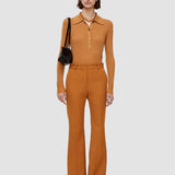 Brown Tafira Gabardine Stretch Trousers - Joseph