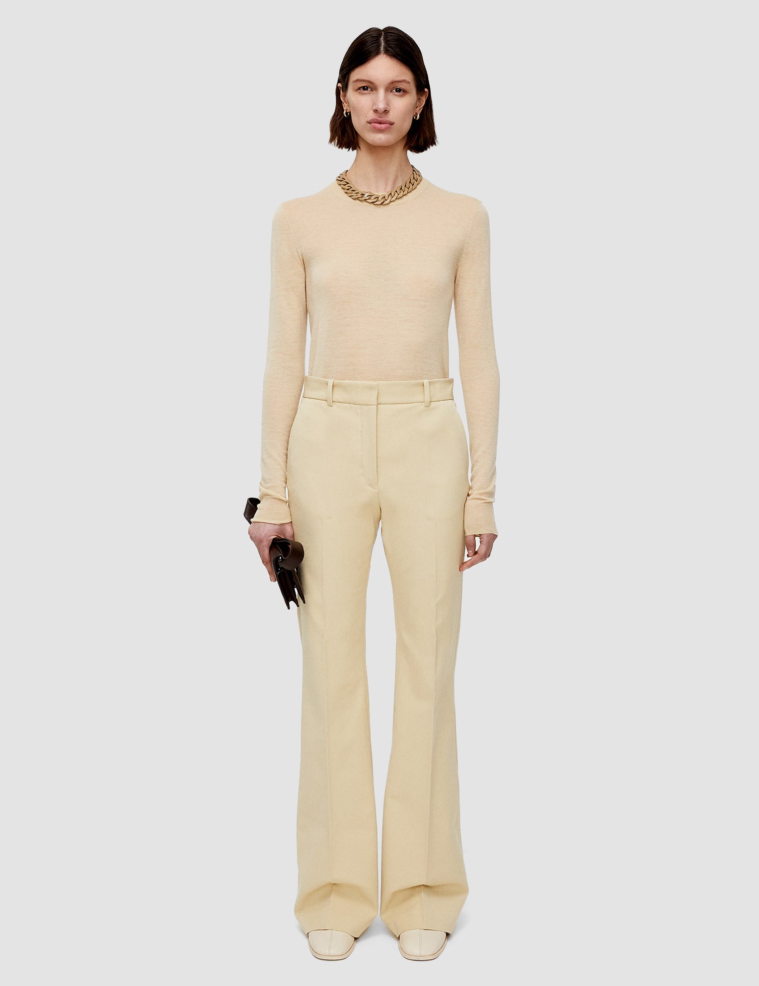 Beige Tafira Gabardine Stretch Trousers - Joseph