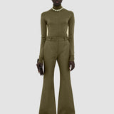 Green Tafira Gabardine Stretch Trousers - Joseph