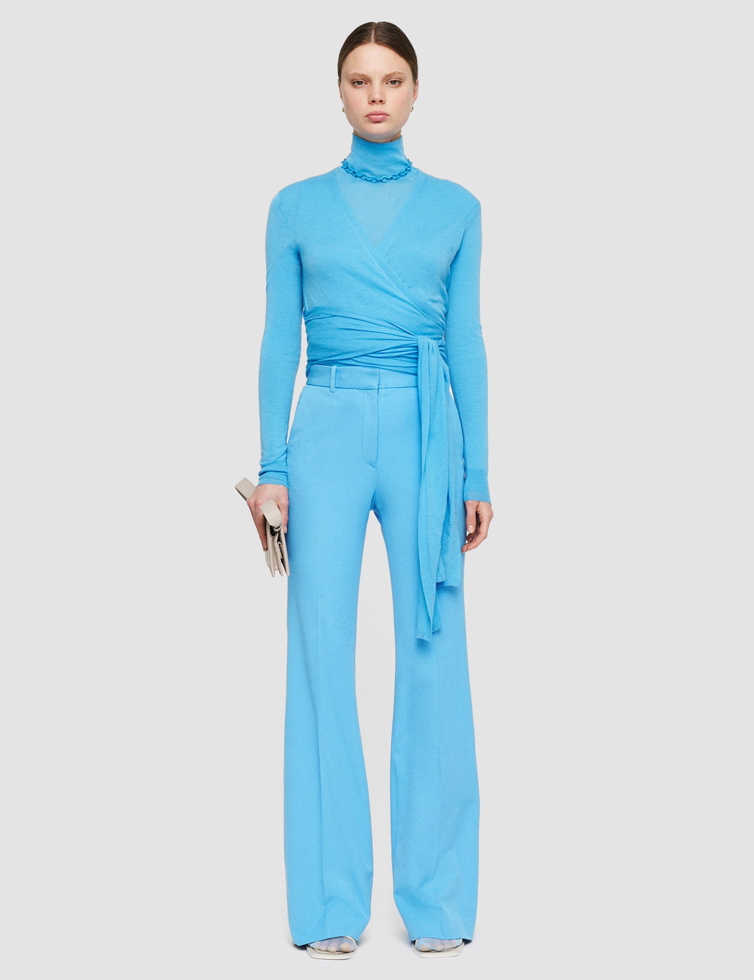 Blue Tafira Gabardine Stretch Trousers - Joseph