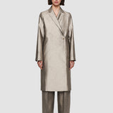 Gold Textured Metallic Clotilde Coat - Joseph