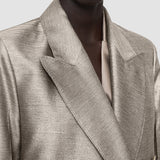 Gold Textured Metallic Chapone Jacket - Joseph