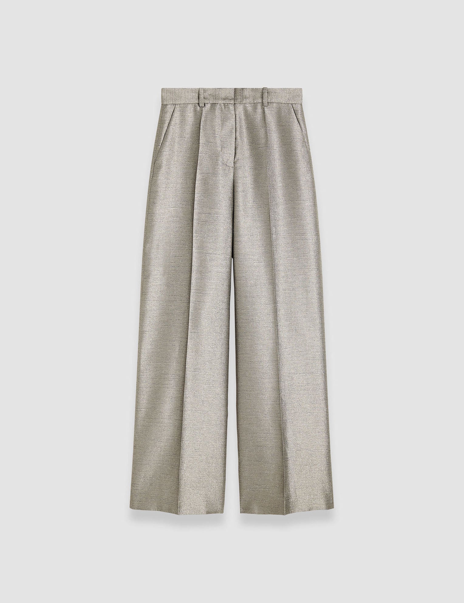 Gold Textured Metallic Alana Trousers - Joseph