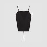 Black Textured Viscose Baste Backless Top - Joseph