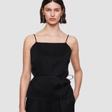 Black Textured Viscose Baste Backless Top - Joseph