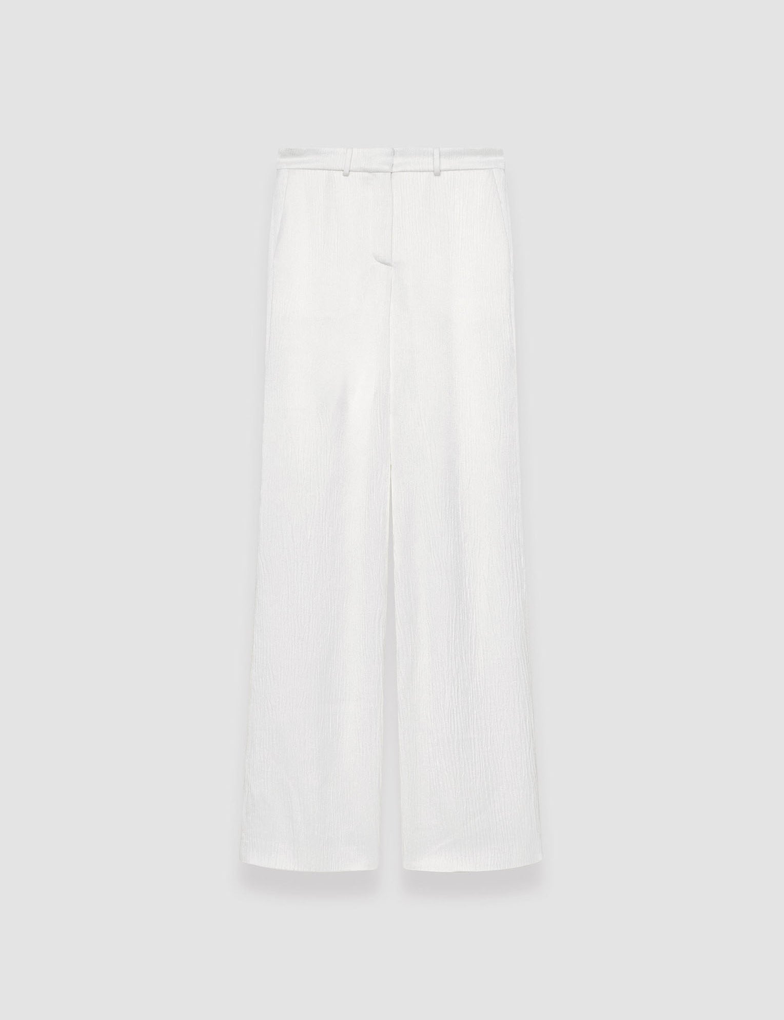 White Textured Viscose Morissey Trousers - Joseph