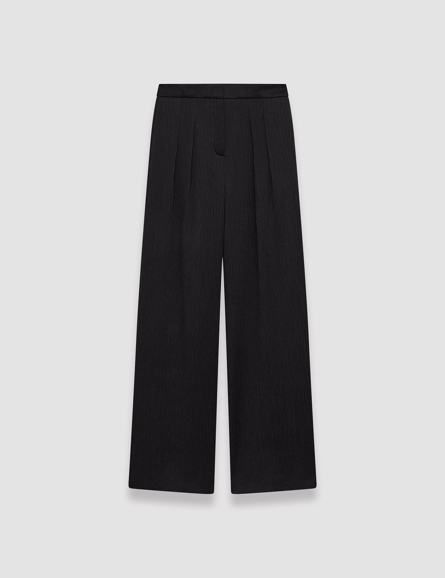 Black Textured Viscose Talma Trousers - Joseph