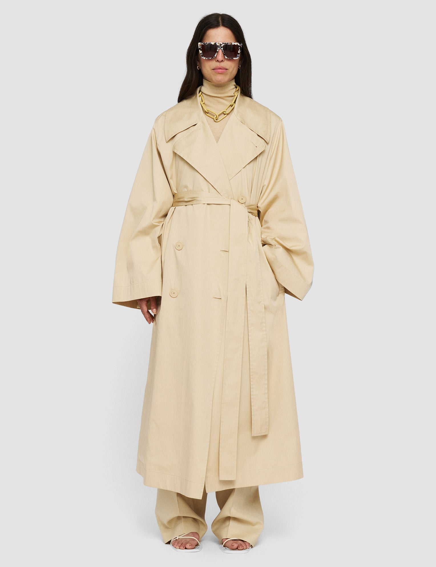 Beige Fluid Rainwear Cambrai Coat - Joseph