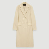 Beige Bonded Tailoring Wool Stretch Chantin Coat - Joseph