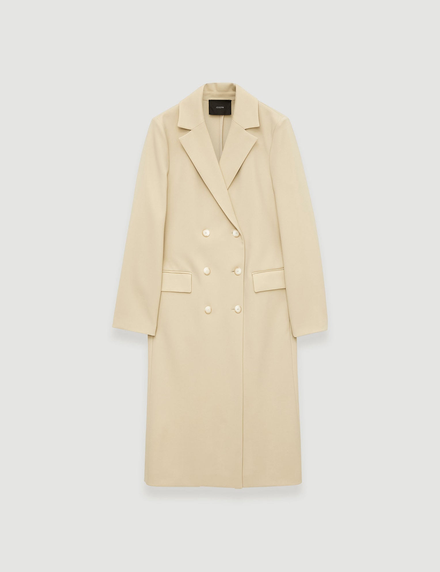 Beige Bonded Tailoring Wool Stretch Chantin Coat - Joseph