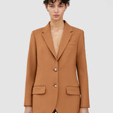 Brown Tailoring Wool Stretch Jackie Jacket - Joseph