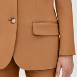 Brown Tailoring Wool Stretch Jackie Jacket - Joseph