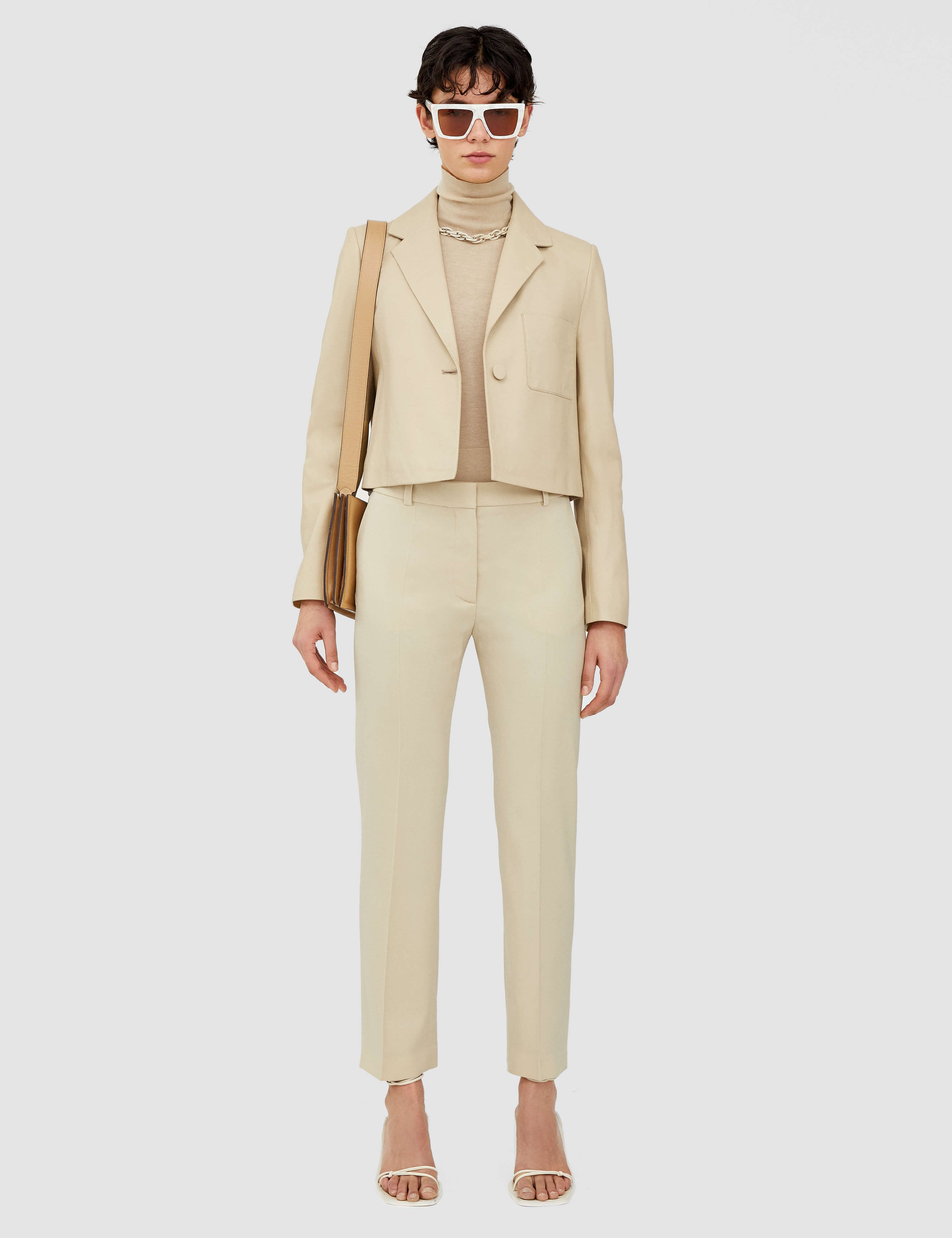 Beige Tailoring Wool Stretch Coleman Trousers - Joseph