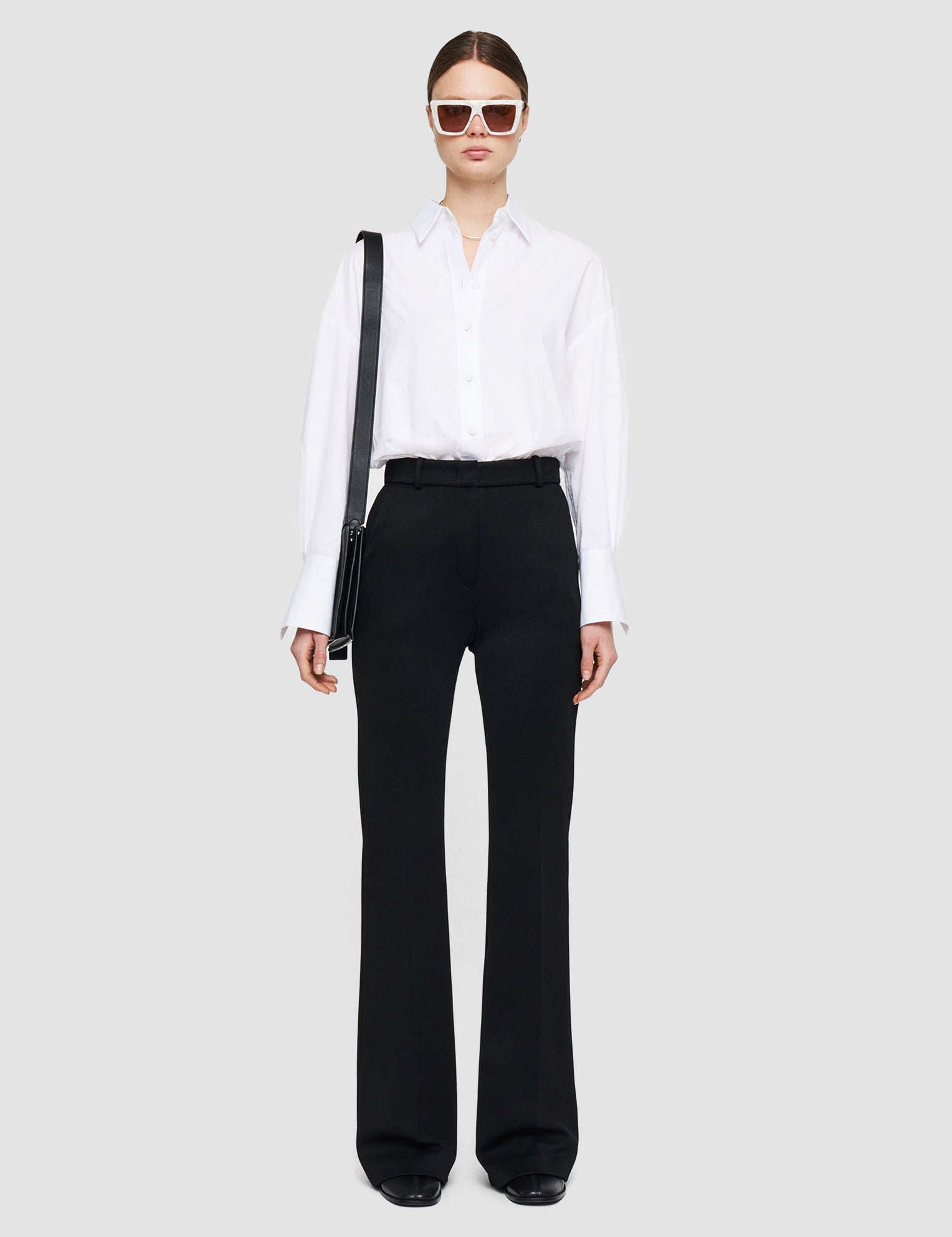 Black Ottoman Jersey Tafira Trousers - Joseph