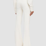 White Ottoman Jersey Tafira Trousers - Joseph