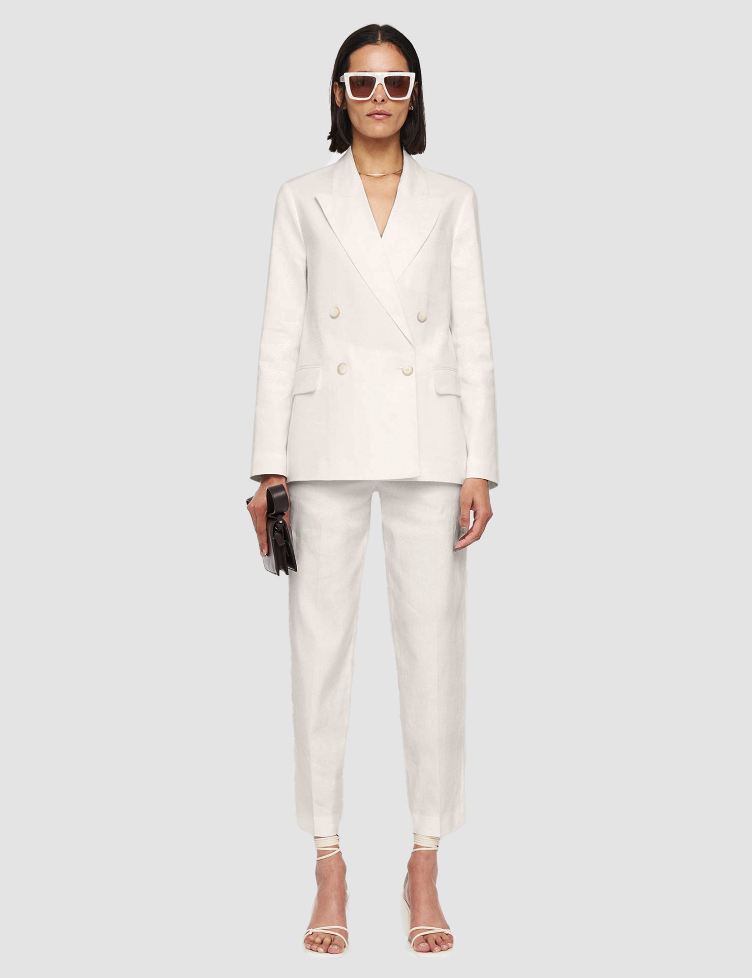 White Linen Cotton Jaden Jacket - Joseph