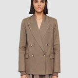 Brown Linen Cotton Jaden Jacket - Joseph