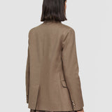 Brown Linen Cotton Jaden Jacket - Joseph