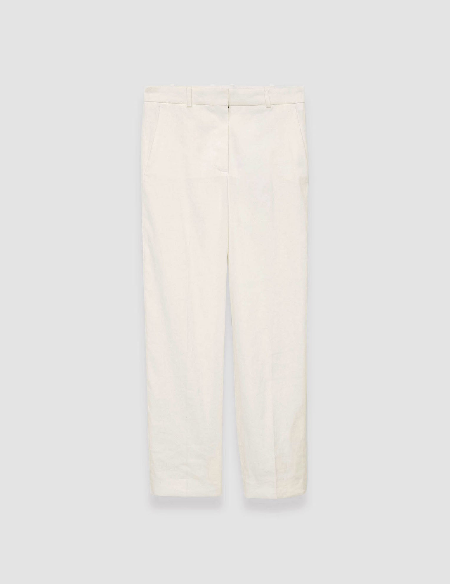 White Linen Cotton Trina Trousers - Joseph