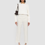 White Linen Cotton Trina Trousers - Joseph