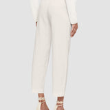 White Linen Cotton Trina Trousers - Joseph