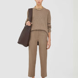 Brown Linen Cotton Trina Trousers - Joseph