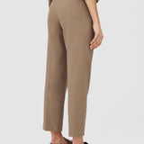 Brown Linen Cotton Trina Trousers - Joseph