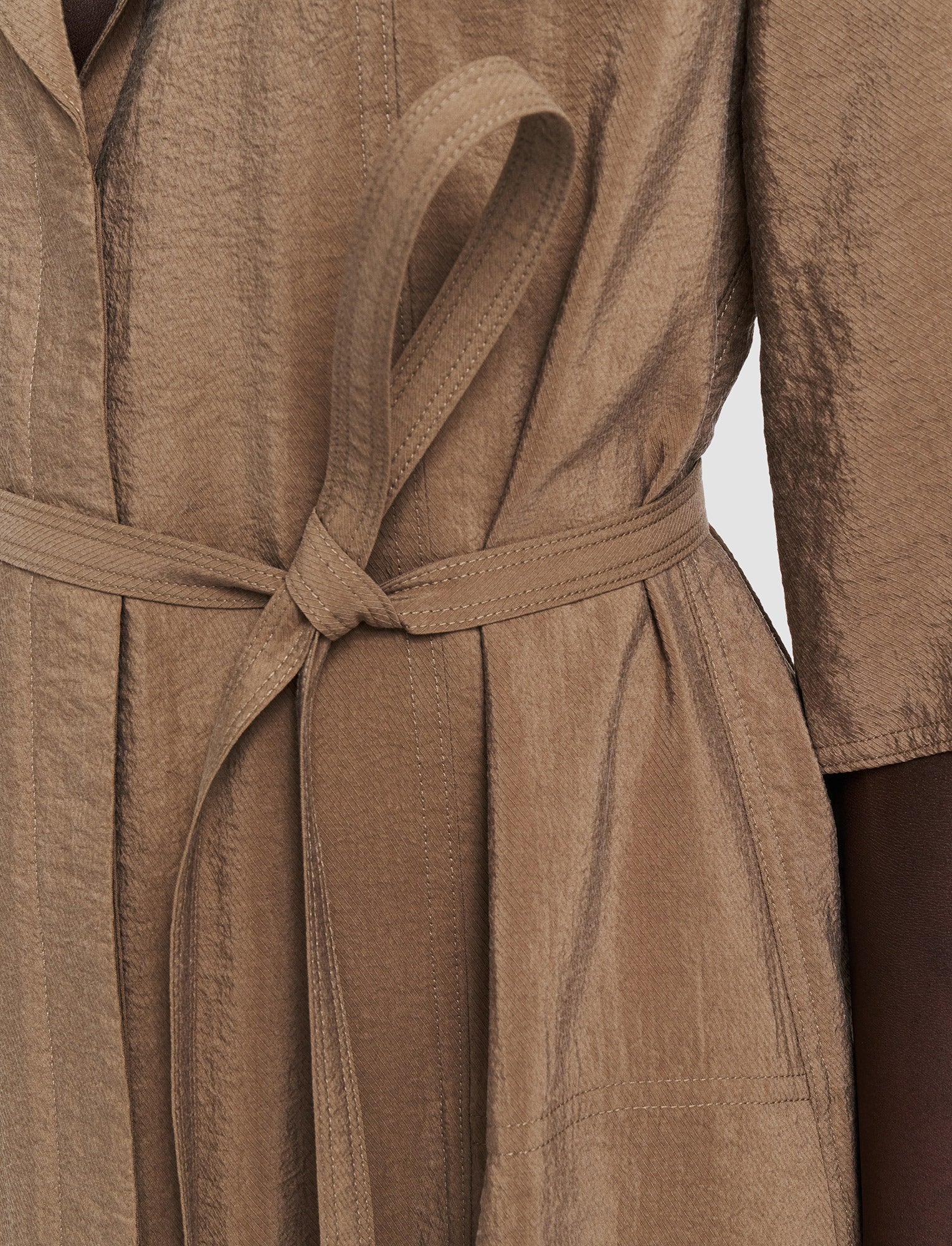 brown-textured-twill-dareau-dress-JOSEPH