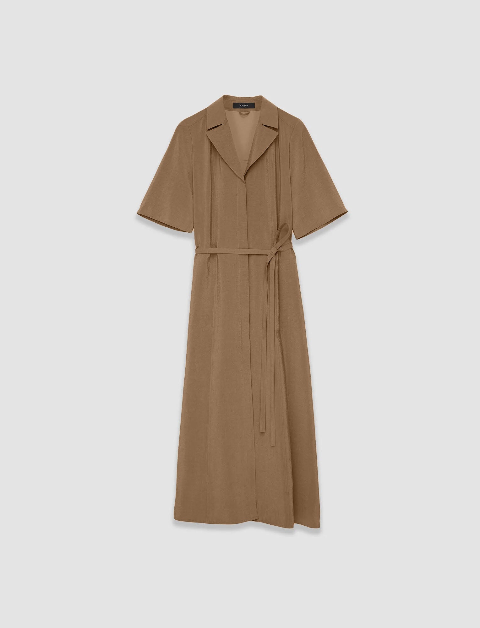 brown-textured-twill-dareau-dress-JOSEPH