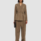 Brown Textured Twill Mayet Jacket - Joseph