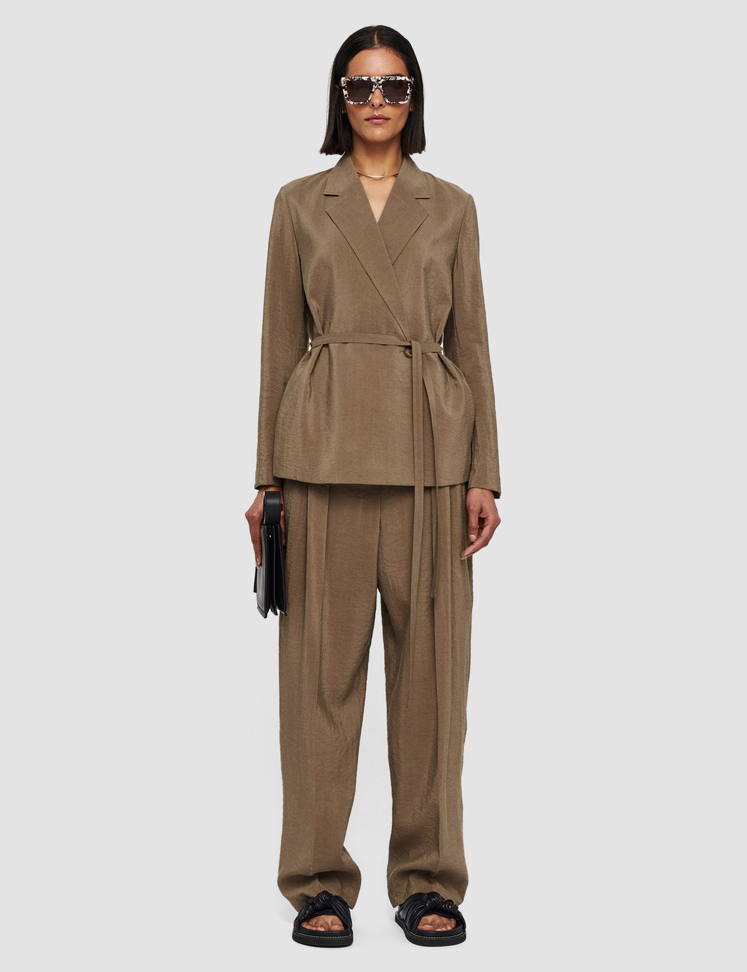 Brown Textured Twill Mayet Jacket - Joseph