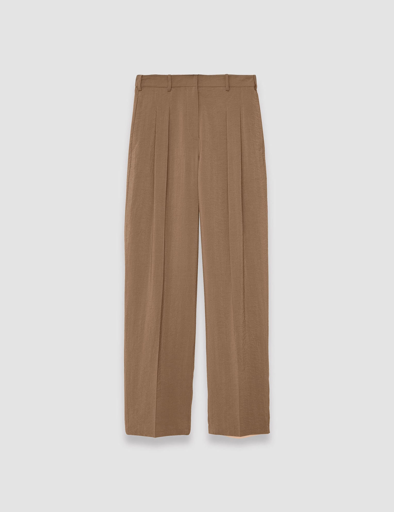 Brown Textured Twill Tarn Trousers - Joseph