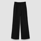 Black Light Cotton Sateen Tunis Trousers - Joseph