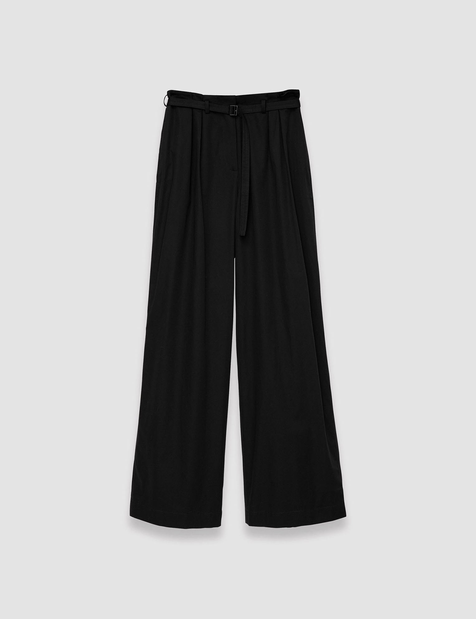 Black Light Cotton Sateen Tunis Trousers - Joseph