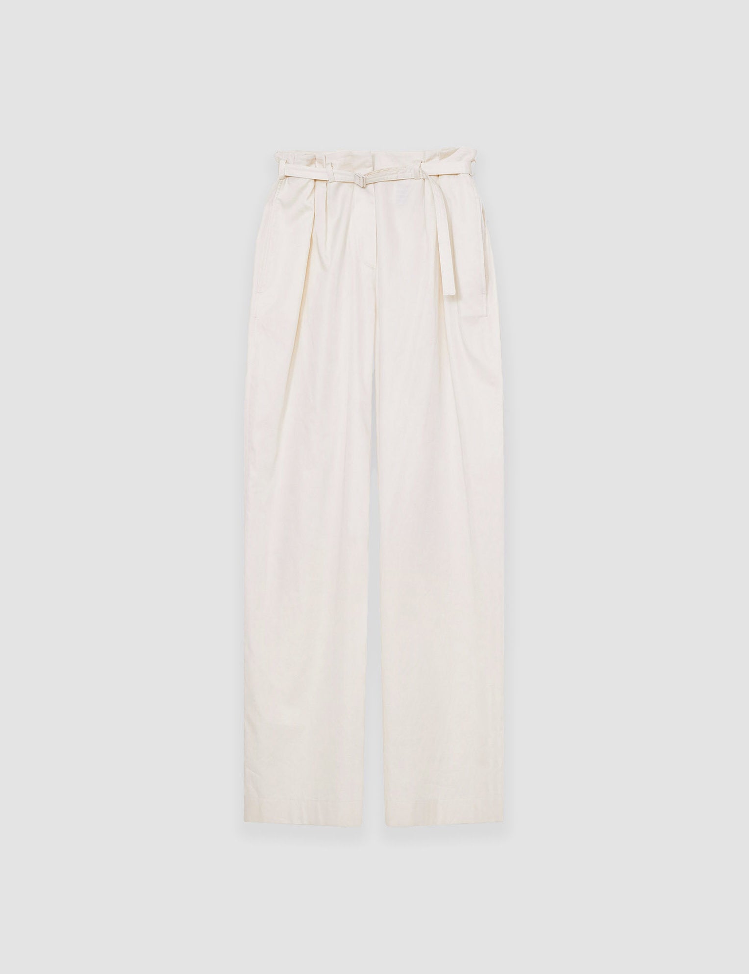 Beige Light Cotton Sateen Tunis Trousers - Joseph