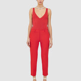 Red Bi-Stretch Toile Bing Court Trousers - Joseph