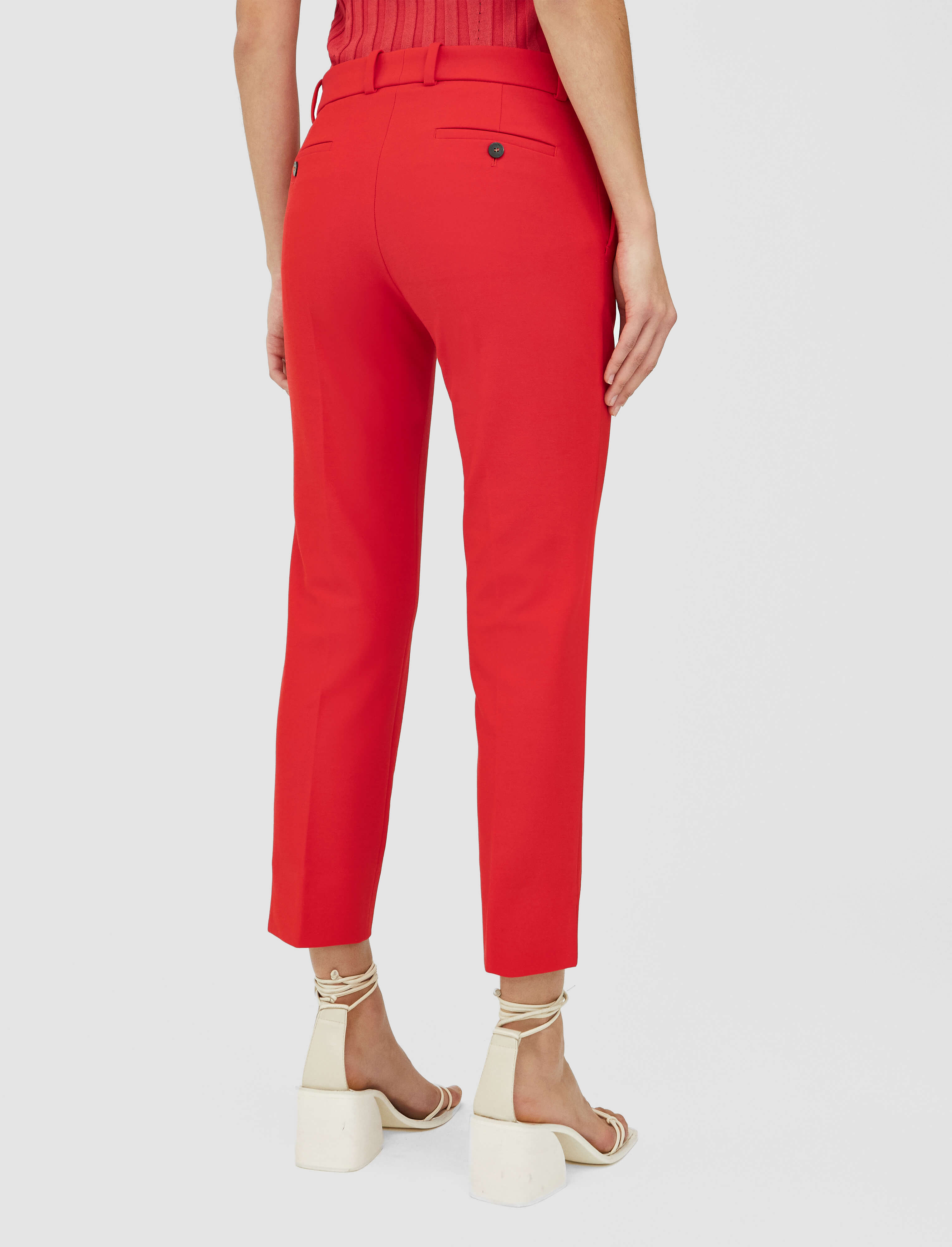 rouge-pantalon-bing-court-en-toile-bi-stretch-JOSEPH