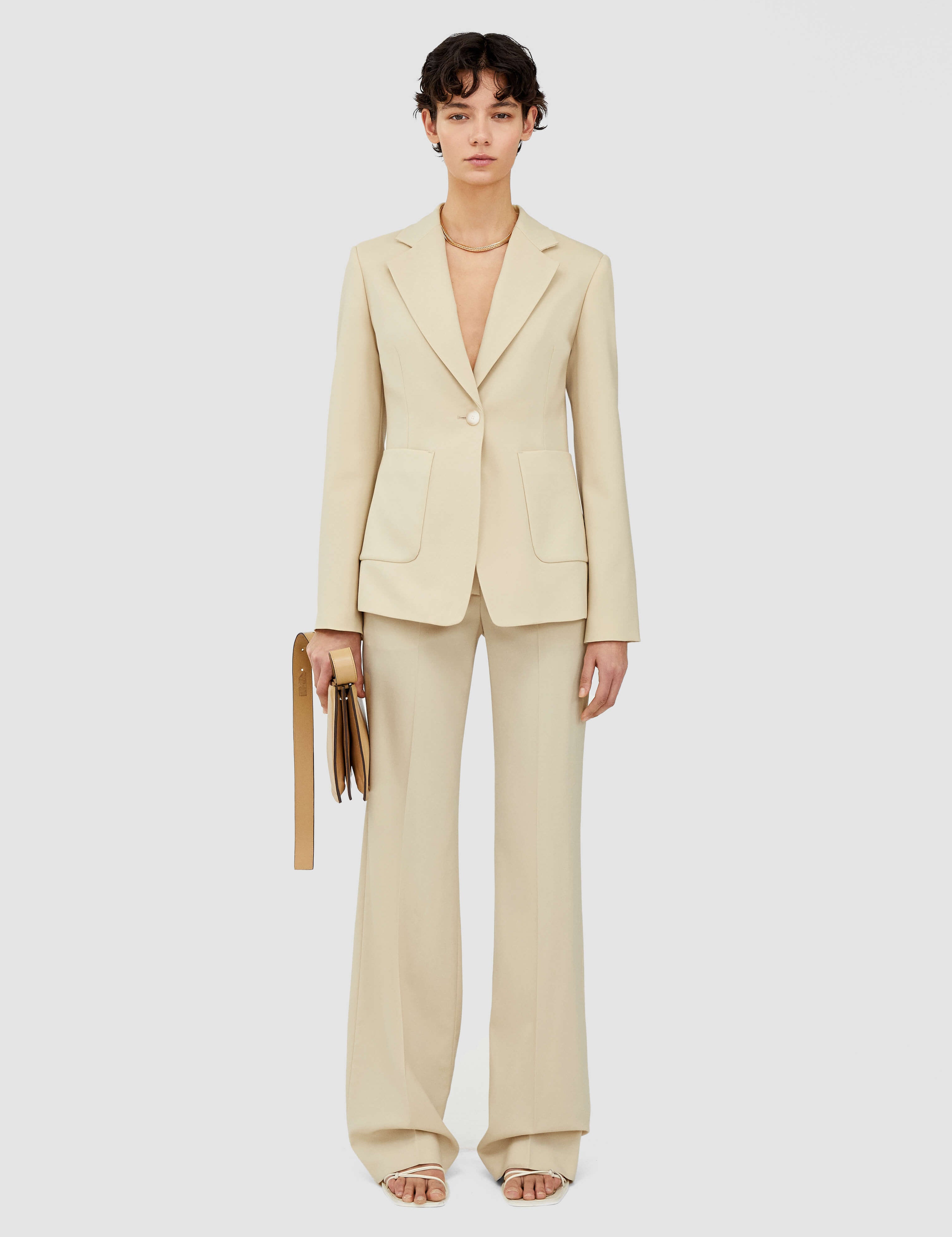 Beige Glenview Tailoring Wool Stretch Jacket - Joseph