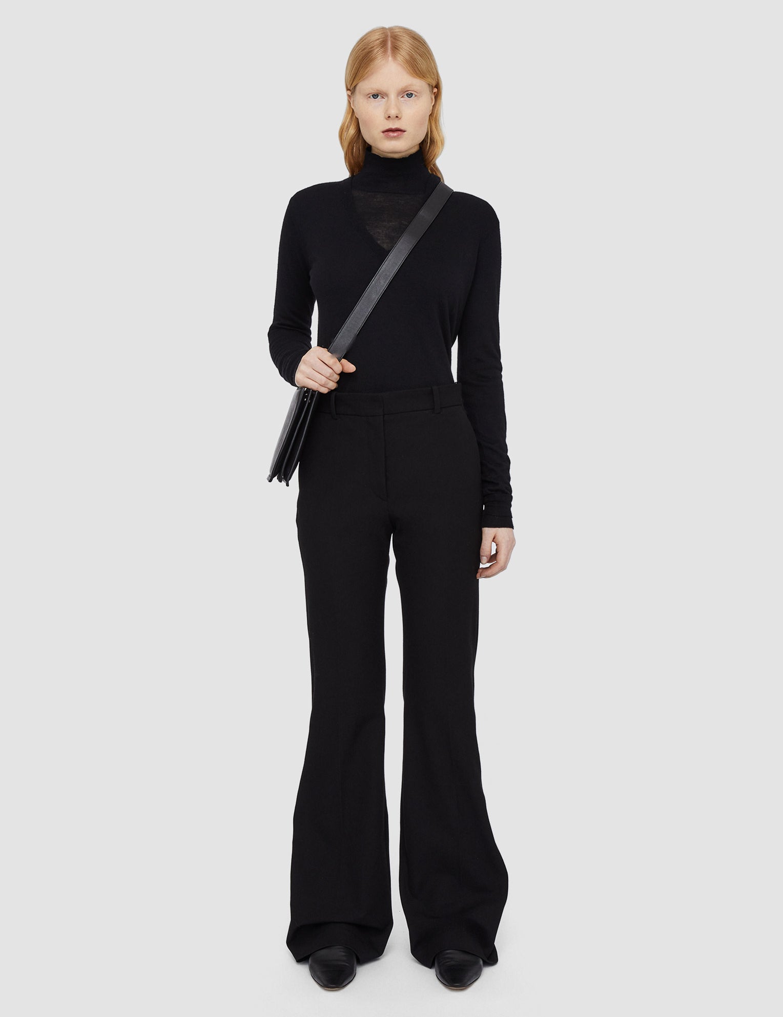 Black Tafira Gabardine Stretch Trousers - Joseph